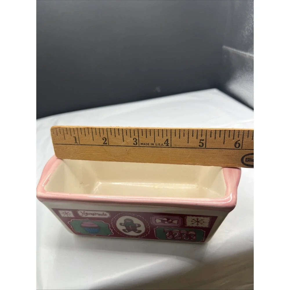 Nantucket Ceramic Mini Loaf Pan Christmas Gingerbread Man Candy Cupcake Baker